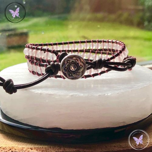 Rose Quartz 4mm Double Wrap Bracelet